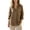 Khaki, variant on CXHEGBEJ Contrast White Stitch Shirt For Women Long Sleeve Lapel Collar Button Down Blouse Loose fit With Chest Pockets Casual Vacation Cardigan Tops Beige 2XL