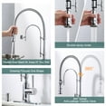 thumbnail image 4 of Wowow 20.7 in. Single Handle Convenient Pull Down Sprayer Kitchen Faucet in Polished Chrome with Soap Dispenser, 4 of 7