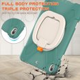 thumbnail image 6 of For iPad Air 3 10.5 Inch 2019/iPad Pro 10.5 Inch 2017 Case, 360 Rotatable Handle Stand, Shoulder Strap, Drop-Proof Design, Emerald Green, 6 of 7