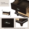 thumbnail image 5 of EUROCO 42" Rustic Storage Shoe Bench, Wood Bench with 3 Drawers and 3 Rattan Baskets for Living Room, Entryway, Espresso, 5 of 8