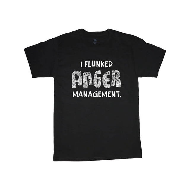 Anger Management Funny Saying T-shirt Men's Tee Black top, Men's Comfy T-shirt, Crew Neck, Short Sleeves, Graphic Tee Men's Summer Outdoor Clothes, Men's Clothing, Tops For Men, Casual Sporty Tee