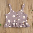 thumbnail image 5 of Listenwind Summer Lovely Toddler Baby Girls Clothes Sets Daisy Print Sleeveless Buttons Vest Tops Mini Shorts Outfit, 5 of 7