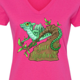 thumbnail image 4 of Inktastic Save the Rainforest with Basilisk Lizard on a Tree Women's V-Neck T-Shirt, 4 of 5