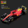 thumbnail image 2 of Bburago 1:43 75 ° aniversario #16 #55 Leclerc Sainz 2022 F1 Scuderia Ferrari F1-75 vehículo de lujo de aleación fundido a presión coches modelo de juguete Fivean unisex, 2 of 2