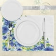 thumbnail image 3 of Ambesonne Blue Place Mats Set of 4, Bridal Leaves, Standard Size, Yellow Blue, 3 of 6
