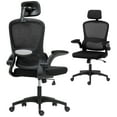 thumbnail image 1 of HOMCOM Ergonomic Office Chair, Desk Chair with Lumbar Support, Black, 1 of 10