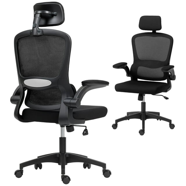 HOMCOM Ergonomic Office Chair, Desk Chair with Lumbar Support, Black