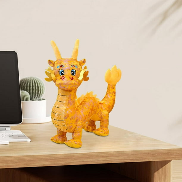 Dragón de Peluche Hugo Figura de dragón chino suave 60cm amarillo