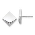 thumbnail image 1 of Real 14kt White Gold Diamond Fancy Princess Square Earrings; for Adults and Teens; for Women and Men, 1 of 1