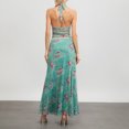 thumbnail image 2 of Lamuusaa Women Skirt Set,  Sleeveless Tie-up Halterneck Backless Vest with Long Skirt Summer Outfit, 2 of 7