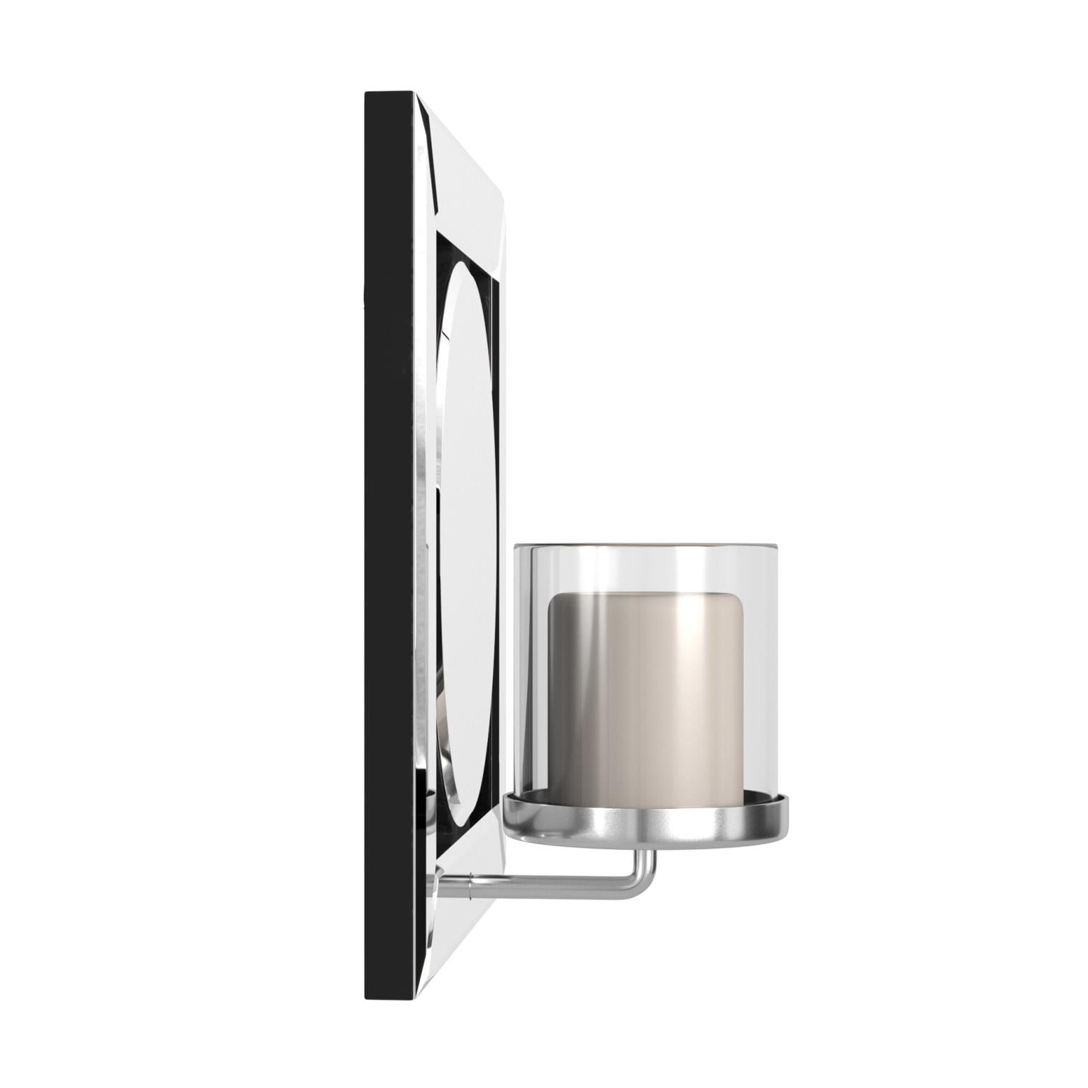 Tyler Dillon Square & Circle Decorative Wall Mirror with Candle Holder 12" x 12"