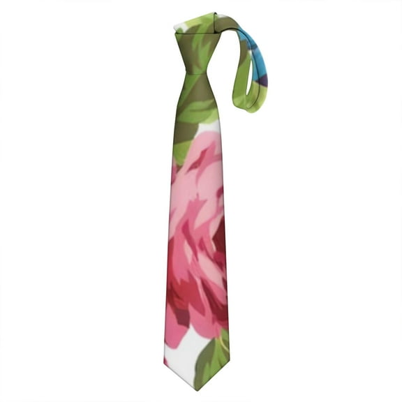 Vintage Floral Tie for Men - Retro Botanical Garden Print Formal Wedding Necktie
