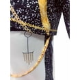 thumbnail image 4 of 3-Piece Halloween Cosplay G'irl's Costume, Luxury Popular Singer Stage Performance Outfit, Black Printed , Ages 3-12, 4 of 6