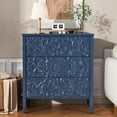 thumbnail image 2 of 3-Drawer Dresser Chest, Modern Wooden Flower Motif Dressers with Wide Storage Space Chest of Drawers Bedside Nightstand Dresser Closet for Living Room Bedroom, Hallway (Blue), 2 of 6