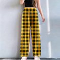 thumbnail image 2 of Fiaer Women's Pajamas Pants Plaid Plus Size Color Blocking Sleepwear Trousers Elastic Waisted Casual Trendy Comfort Pjs Joggers Yellow XL, 2 of 6