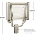 thumbnail image 6 of Seachrome Lift-Assist Shower Seat, Yoke-Style Bench Seat, Phenolic Top, Wall Mount, 24 x 15 Inches, White, 6 of 7
