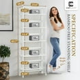 thumbnail image 2 of CAPHAUS 6-Tier Bamboo Shelf, Bamboo Open Storage Bookcase with Adjustable Layer, Freestanding Plant Display Stand, Multifunctional Storage Rack Stand for Bathroom, Bedroom, Kitchen, White, 2 of 8