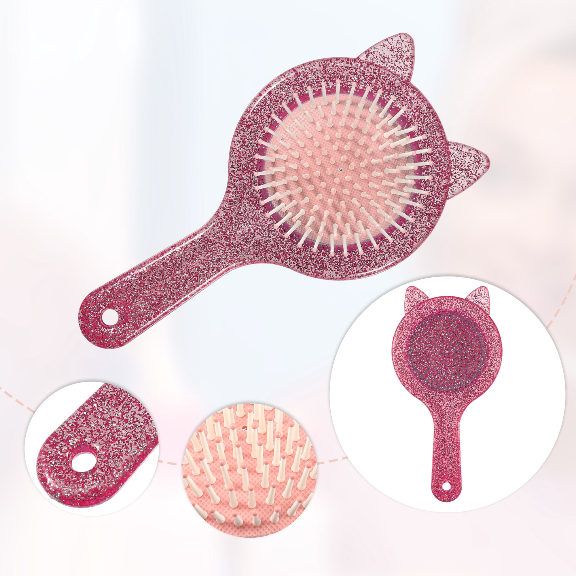 Unique Bargains 1Pc Women Cat's Ears Airbag Hair Comb Purple