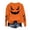 #410-Orange, variant on Halloween Sweatshirts for Women Solid Color Crew Neck Long Sleeve Tops Pumpkin Face and Bat Print Casual Pullover for Fall Winter Daily Wear Gift