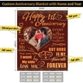 thumbnail image 5 of Wedding Anniversary Blanket 1 Year for Women Men - Happy 1st Anniversary 50"" X 60"" Soft Throw Blanket - Romantic Gift for Couple Wife Husband, 5 of 5