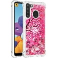 thumbnail image 3 of Compatible with Samsung Galaxy A21 Case Liquid Glitter Cute Stylish Slim TPU Silicone Quicksand Sparkle Shockproof for Women Girls Protective Case for Samsung Galaxy A21 Cherry Blossoms YB, 3 of 12
