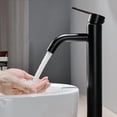 thumbnail image 2 of Mezcladora Para Lavabo de Baño - Caliente y Frío Llave Para Lavabo Baño, Grifo para lavabo de baño de Acero Inoxidable con 2 Mangueras. (Negro mate), 2 of 7