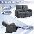 thumbnail image 2 of Recliner Loveseat, 2-Seater Zero Clearance Power Reclining Sofa with USB/Type-C Charging, Breathable Chenille Fabric Wall-Hugger Couch for Small Living Room & Apartment (Blue), 2 of 7