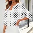 thumbnail image 6 of Women's 3/4 Sleeve Bolero Shrug Open Front Cropped Cardigan Polka Dot Tailored Fit Layering Top Work Office Date Outfit, 6 of 7
