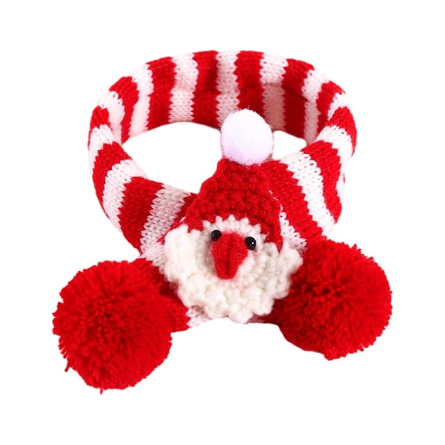 Bufanda navideña para mascotas, calentador de cuello para invierno, vestido de fiesta de conejo, disfraz navideño para mascotas para reuniones , Papá Noel rojo