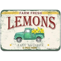 Farm Fresh Lemons Easy Squeezy Vintage Green Truck Iron Poster Painting Tin Sign Vintage Wall Decor for Cafe Bar Pub Home Beer Decoration Crafts