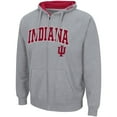 thumbnail image 2 of Men's Colosseum Heathered Gray Indiana Hoosiers Arch & Logo 3.0 Full-Zip Hoodie, 2 of 3