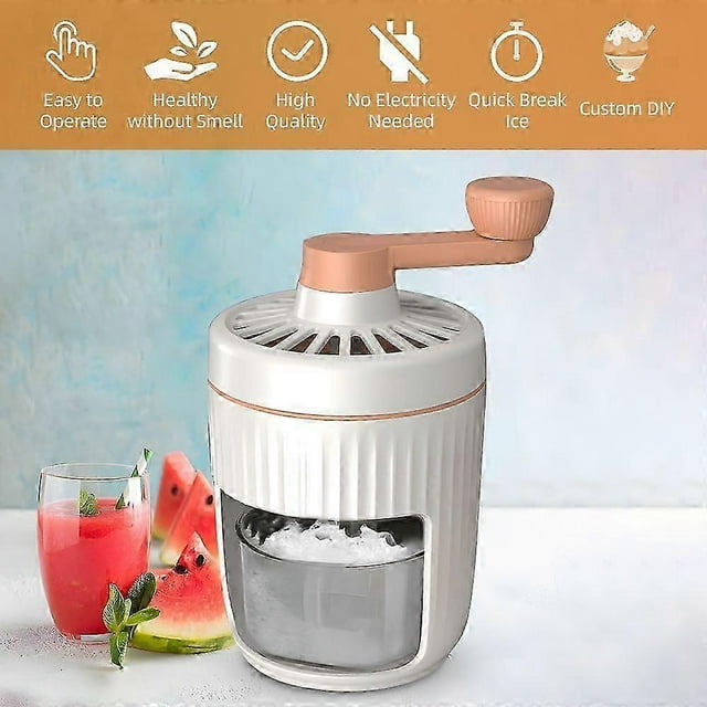 Shaved Ice Machine - Hand Crank Slushie Maker Machine with Free Ice Cube Tray Portable Snow Cone Machine with Stainless Steel Blades compatible Ice Cream / S_Perfect Gift