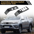 thumbnail image 3 of Unique Bargains 1 Set Front Door Window Switch Panel Cover Trim for Toyota Tacoma 2016-2023 Master Power Window Switch Cover Trim Carbon Fiber Pattern ABS Black, 3 of 6