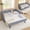 Navy, variant on Leavader Gingham Twin Size Daybed Sofa Sleeper Bed with Pull Out Trundle USB Charging Port Plaid Linen Fabric Wave Backrest Convertible Couch Guest Bed No Box Spring Needed,Navy