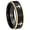 Black And Gold Step Edge, variant on Crosses Concave Black Tungsten Men Ring 10MM