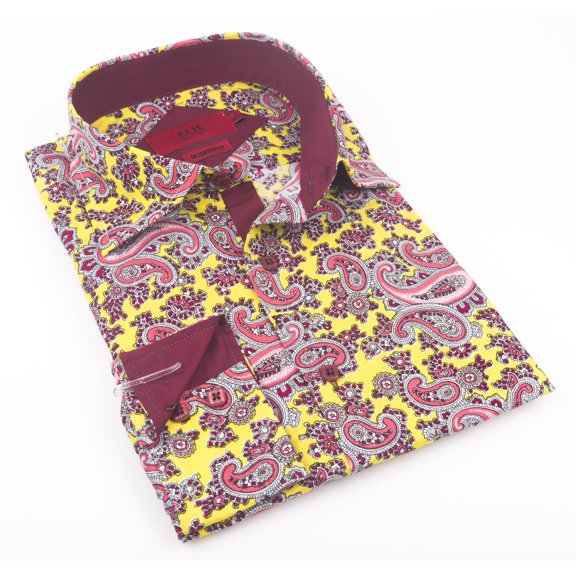 Elie Balleh Red Paisley Boys Button Down Shirt