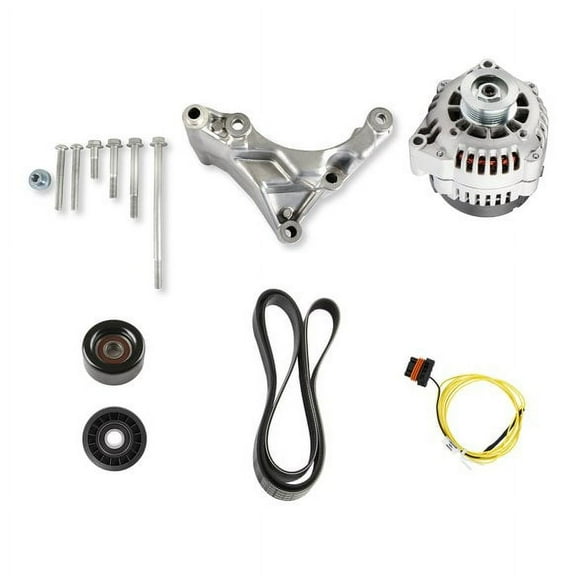 Holley 20-380 Alternator and Bracket Kit - Natural Finish