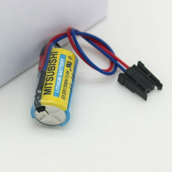 1PCS MR-BAT ER17330V 3.6V 1700mAh PLC Battery with Plug for A6BAT CNC System, Blue