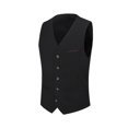 thumbnail image 1 of Yynuda Chaleco formal delgado de negocios para hombre Chaleco de traje con botones de color sólido, 1 of 1