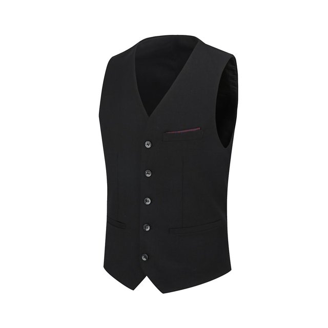 Yynuda Chaleco formal delgado de negocios para hombre Chaleco de traje con botones de color sólido