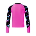 thumbnail image 2 of dPois Kids Girls UPF 50+ Long Sleeve Swim Shirt Sun Protection Rash Guard Beach Tops Swimming Hot Pink 12, 2 of 6