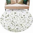 thumbnail image 2 of Round Area Rug 8ft,Watercolor Green Polka Dot Washable Carpet Non-Slip Runner Accent Rugs Indoor Floor Mat for Bedroom Living Room Decor,Abstract Geometric Pattern, 2 of 9