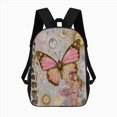 thumbnail image 2 of Pink Butterfly Radiates Ethereal Love Large Capacity Backpacks For Teenagers Travel Bags Casual 17In Backpack, 2 of 7