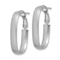 thumbnail image 2 of Diamond2Deal 14K White Gold Satin Oval Omega Back Hoop Earrings for Women (L- 1.13 in, W-0.62 in), 2 of 3