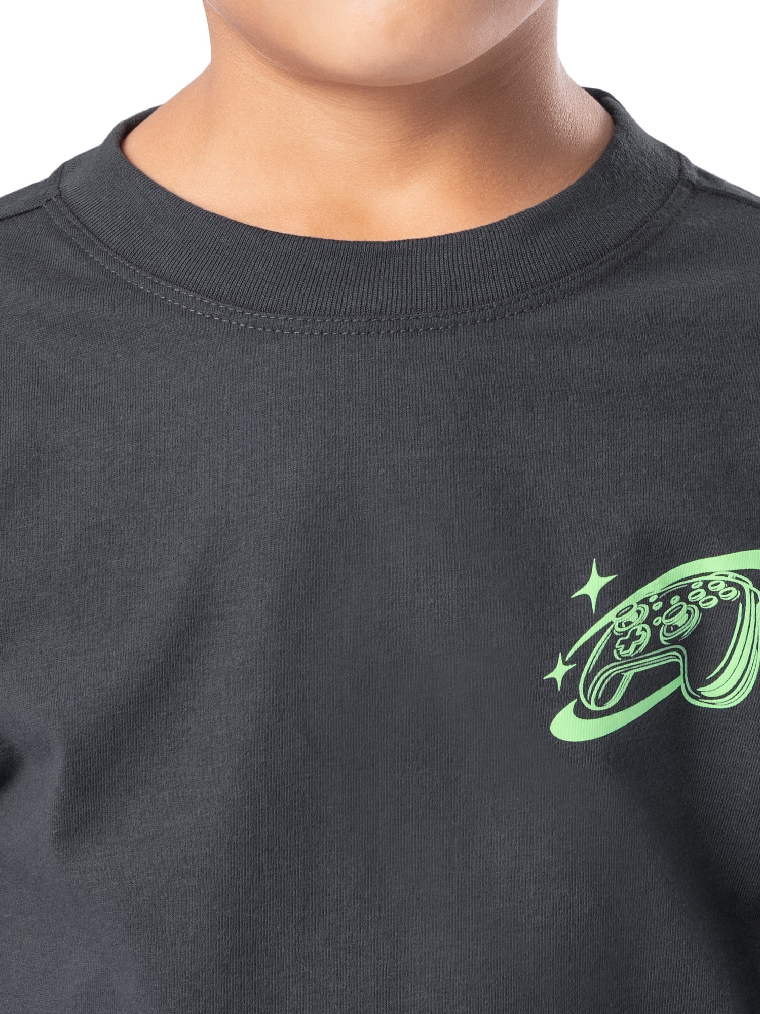 Wonder Nation Boy's Long Sleeve Elevated Graphic T-Shirt, Sizes 4-18 & Husky