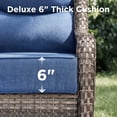 thumbnail image 5 of Unnifurnzi 7 Pieces Patio Furniture-All Weather Wicker Outdoor Swivel Chairs Set of 4 High Back Patio Sofa with Outdoor Footstool Outdoor Patio Furniture for Deck Porch Poolside Balcony-Gray/Blue, 5 of 7