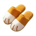 thumbnail image 1 of Chaussons en Peluche Animaux pour Femmes Mignons Chaussures d'Intérieur Motif Patte de Chat, 1 of 5