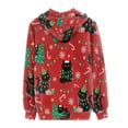 thumbnail image 3 of DISNIMO Christmas Hoodies for Women Cat Snowflake Printed Hooded Sweatshirts Zip Up Jacket Coat with Pockets, L, 3 of 5