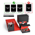 thumbnail image 5 of Card Deck Box, Premium Box with Flip Dice Tray , Case Storage for Sports Playing Game Cards Black+Red, 5 of 6
