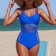 thumbnail image 1 of Traje de baño de una pieza para mujer, traje de baño de bikini cómodo de color liso con tirantes, traje de baño de moda playera para mujer, trajes de baño de una pieza para mujer, trajes de baño para, 1 of 7